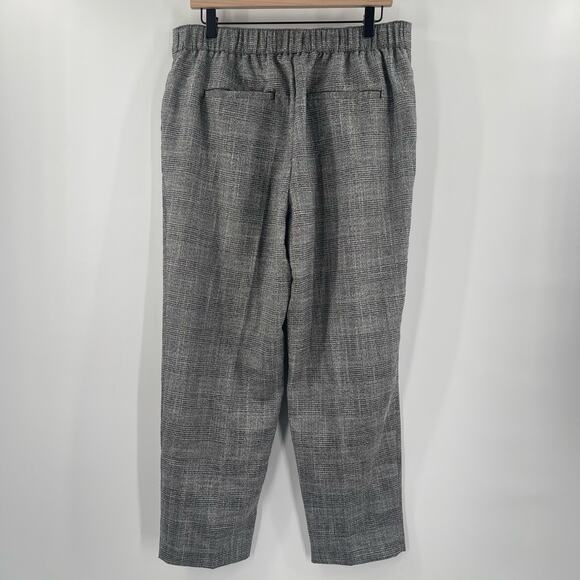 LOFT ANN TAYLOR Pants Size Large Pull On Taper Metallic Shimmer Plaid Holiday - Picture 3 of 11
